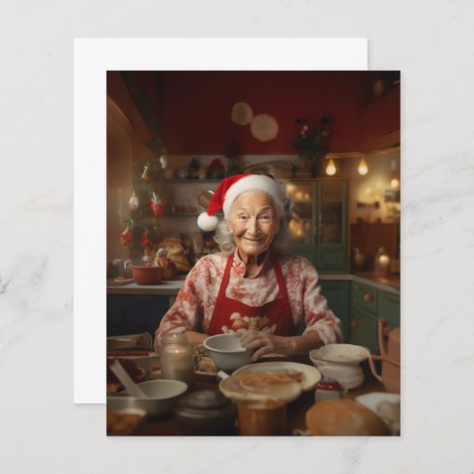 Papier Madame Santa prépare un gâteau (Devant / Derrière)