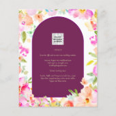 Papier Magenta Floral Mariage (Dos)