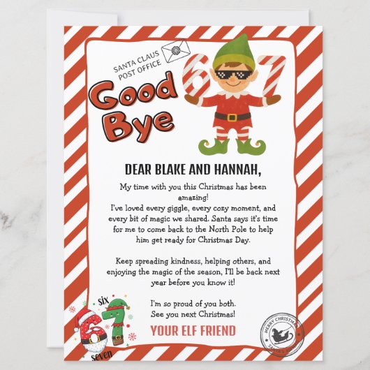 Papier Magical Elf Goodbye Letter (Devant)