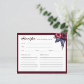 Papier Magnifique Burgundy Floral Fête des mariées Recett (Debout devant)