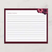 Papier Magnifique Burgundy Floral Fête des mariées Recett (Dos)