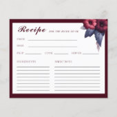 Papier Magnifique Burgundy Floral Fête des mariées Recett (Devant)