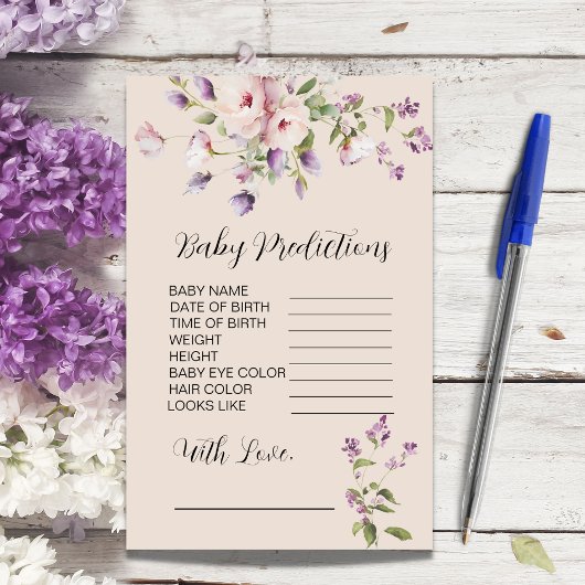 Papier Magnolia Blooms Baby shower Predictions jeu