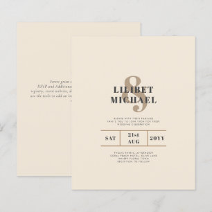 Papier Magnolia Cream Typographie Mariage moderne