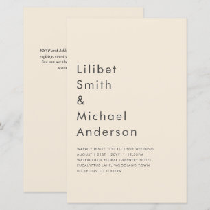Papier Magnolia Cream Typographie Mariage moderne