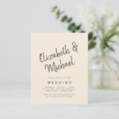 Papier Magnolia Cream Typographie Mariage moderne (Debout devant)
