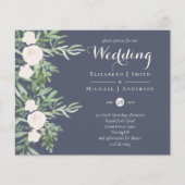 Papier Magnolia Dusty Blue Flower Wedding Invite BUDGET (Devant)