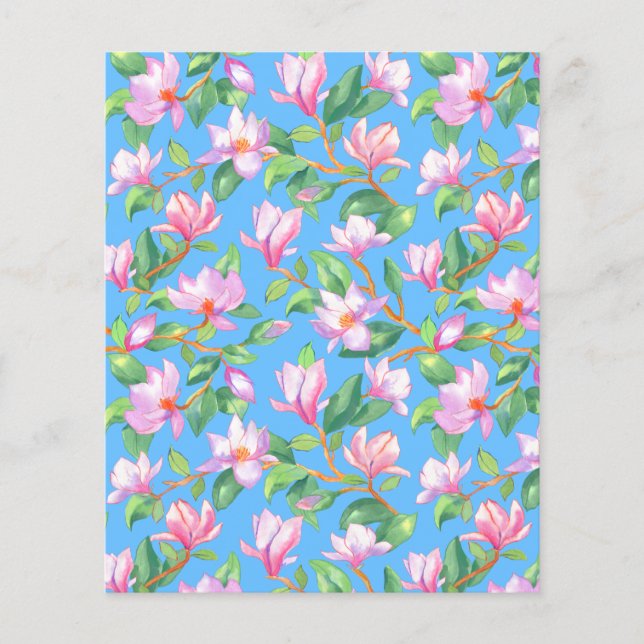 Papier Magnolia en floraison sur le bleu ciel (Devant)