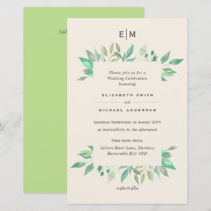 Papier Magnolia Green Silence Budget Mariage Inviter A9