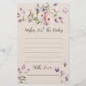 Papier Magnolia Lavender Souhaite Pour Le Jeu De Baby sho (Devant)