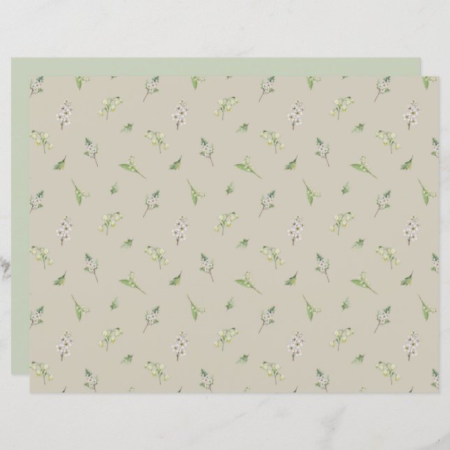 Papier Mai Mois De Naissance Fleur Hawthorn Lily De La Va (Devant / Derrière)