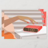 Papier Main des femmes poussant le bouton snooze du révei (Devant / Derrière)