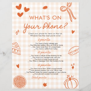 Papier Main Drawn What's on Your Phone Baby shower Game