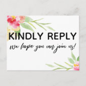 Papier main libre Fleurs Boho Choix de menu RSVP (Devant)