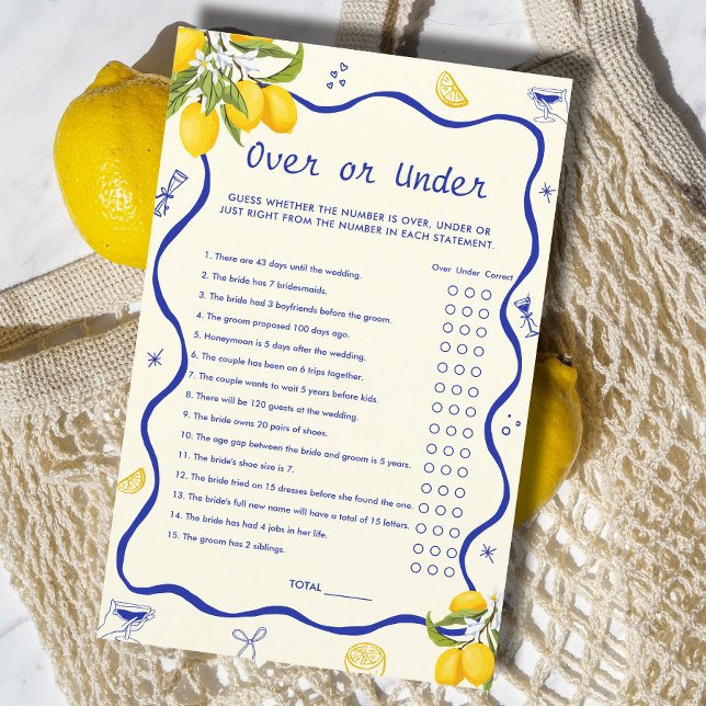 Papier Main Squeeze Fête des mariées Lemon Over Under Gam (Créateur téléchargé)