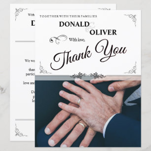 Papier Mains d'un couple gay de mariage avec des anneaux