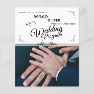 Papier Mains d'un couple gay de mariage avec des anneaux