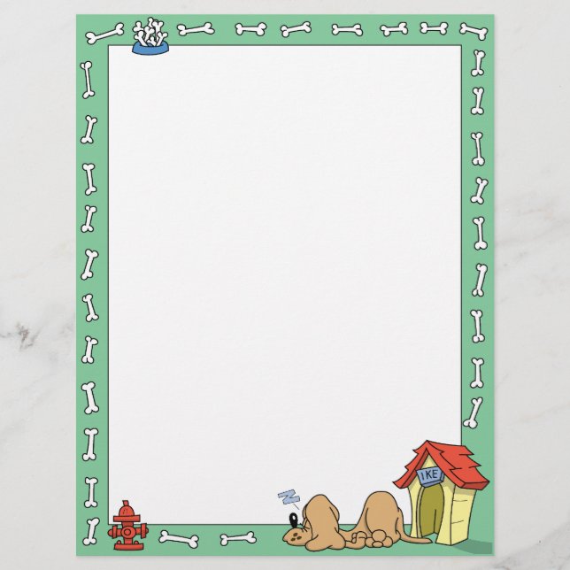 Papier Maison de chien et de chien qui dorment (Devant)