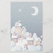 Papier Maison neige hiver baby shower bébé jeu de bingo (Dos)