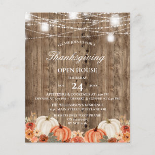 Papier Maison ouverte de Thanksgiving Florale en Bois Rus
