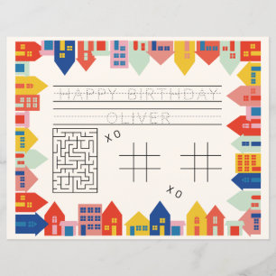Papier Maisons colorées Anniversaire Activité Set de tabl