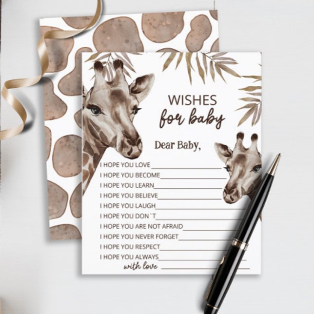 Papier Mama et Baby Giraffe Voeux neutres pour bébé (Créateur téléchargé)
