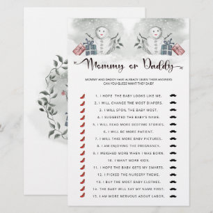 Papier Maman ou papa baby shower bébé jeu