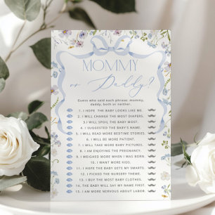 Papier Maman ou papa Blue Bow Guess Who Floral jeu