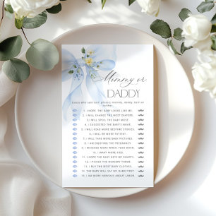 Papier Maman ou papa Blue Bow Guess Who Floral jeu