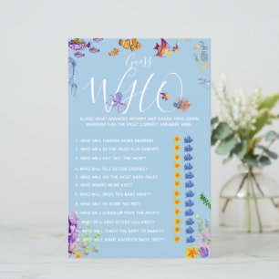 Papier Maman ou papa jeu sous le Baby shower de la mer