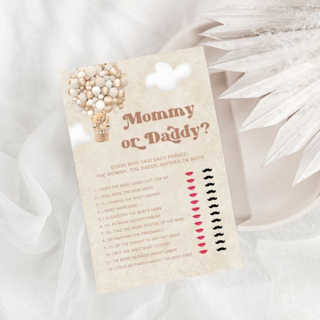 Papier Maman ou papa Teddy Bear Baby shower Jeu (Créateur téléchargé)