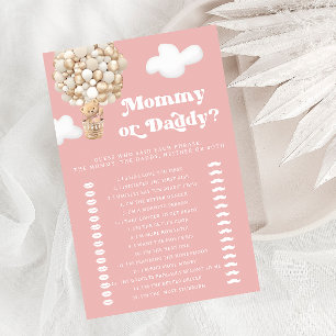 Papier Maman ou papa Teddy Bear Baby shower rose jeu