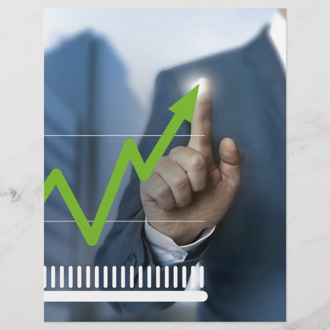 Papier Man showing stock price touchscreen concept (Devant)