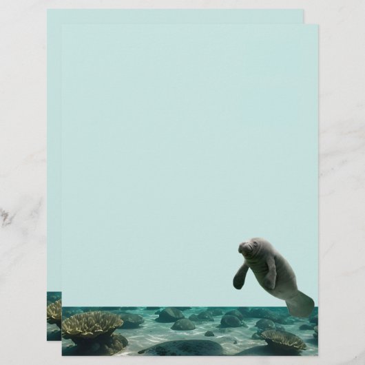 Papier Manatee Stationnaire (Devant / Derrière)