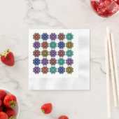 Papier Mandala en différentes couleurs serviette (En situation)