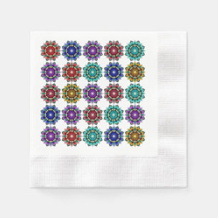 Papier Mandala en différentes couleurs serviette