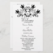 Papier Mandala floral noir (Devant / Derrière)