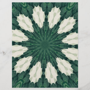 Papier Mandala Tropical Sacramento Green et Silver Leaf.