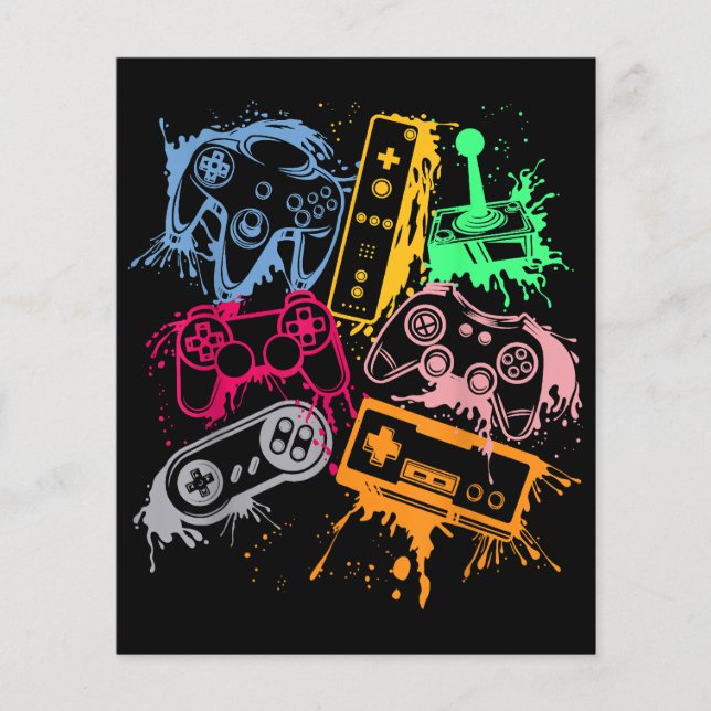 Papier Manettes de console de jeu vidéo rétro 80's 90's A (Devant)