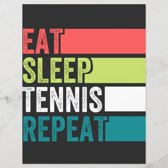 Papier manger dormir tennis répéter (Devant)