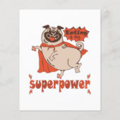 Papier Manger est mon superpouvoir cape rouge pug style d (Dos)