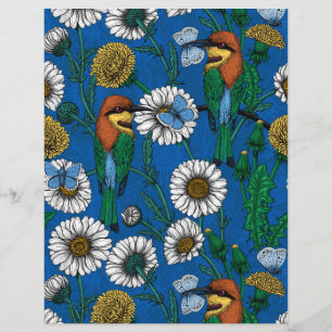 Papier Mangeurs d'abeilles sur bleu