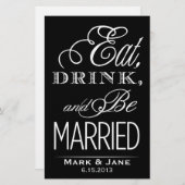 Papier Mangez et soyez mariés (Devant / Derrière)