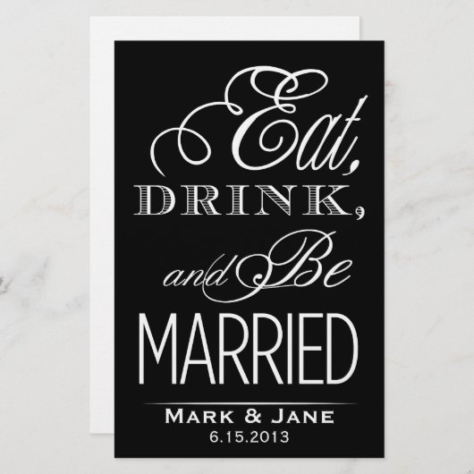 Papier Mangez et soyez mariés (Devant / Derrière)