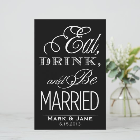 Papier Mangez et soyez mariés (Debout devant)