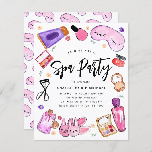 Papier Maquillage budget Pyjama Girls Stwood Spa Annivers (Devant / Derrière)