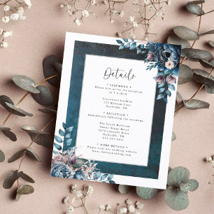 Papier Marbre Bleu Elégant Mariage Détails