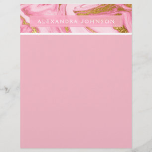 Papier Marbre moderne rose, blanc et or