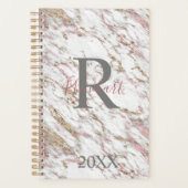 Papier Marbre Monogramme Nom Initiale Blanc Gris O (Devant)