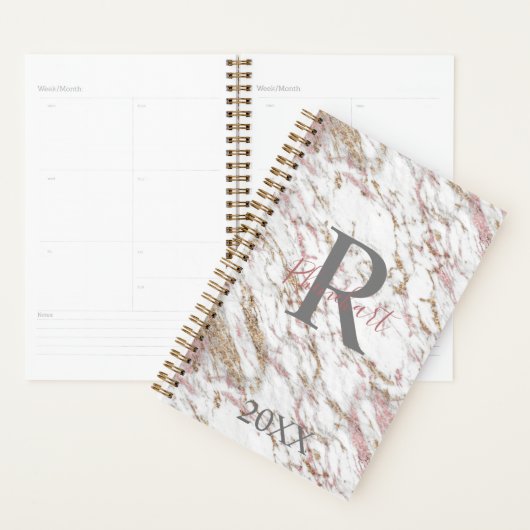 Papier Marbre Monogramme Nom Initiale Blanc Gris O (Devant avec enveloppe)